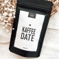 Preview: Geschenkbeutel schwarz mit der Aufschrift Kaffeedate