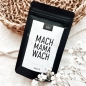 Preview: Geschenkbeutel schwarz mit der Aufschrift mach mama wach