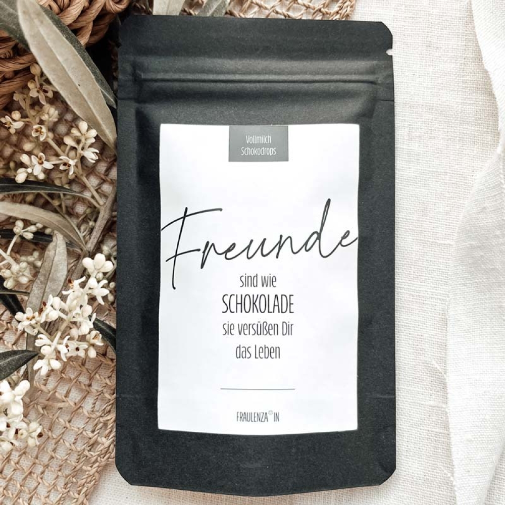 Spruch Freunde wie Schokolade 25g Schokodrops 